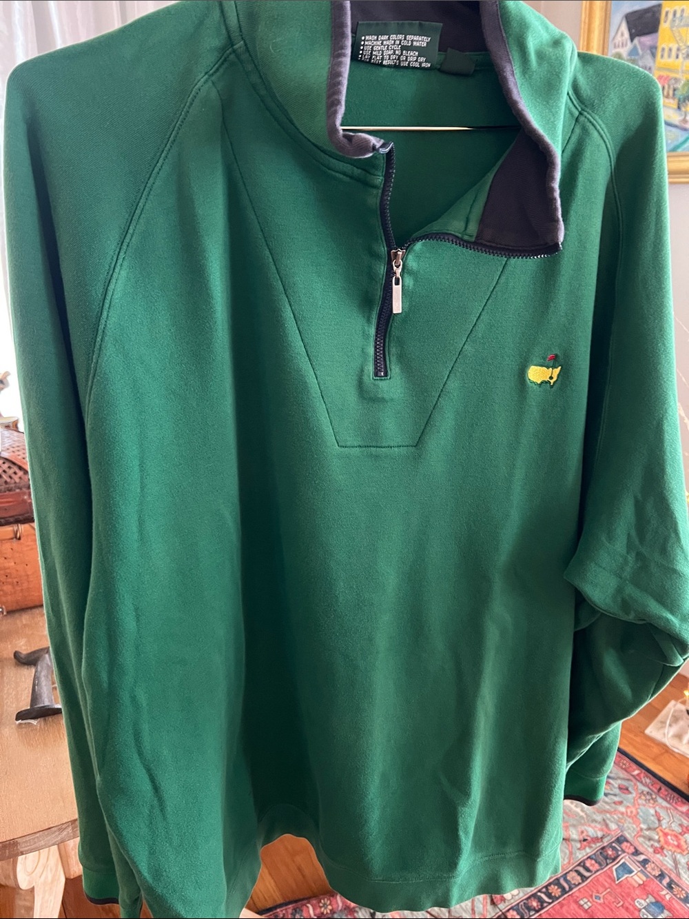 Masters Collection Men's Quarter Zip Pullover Green Size XXL